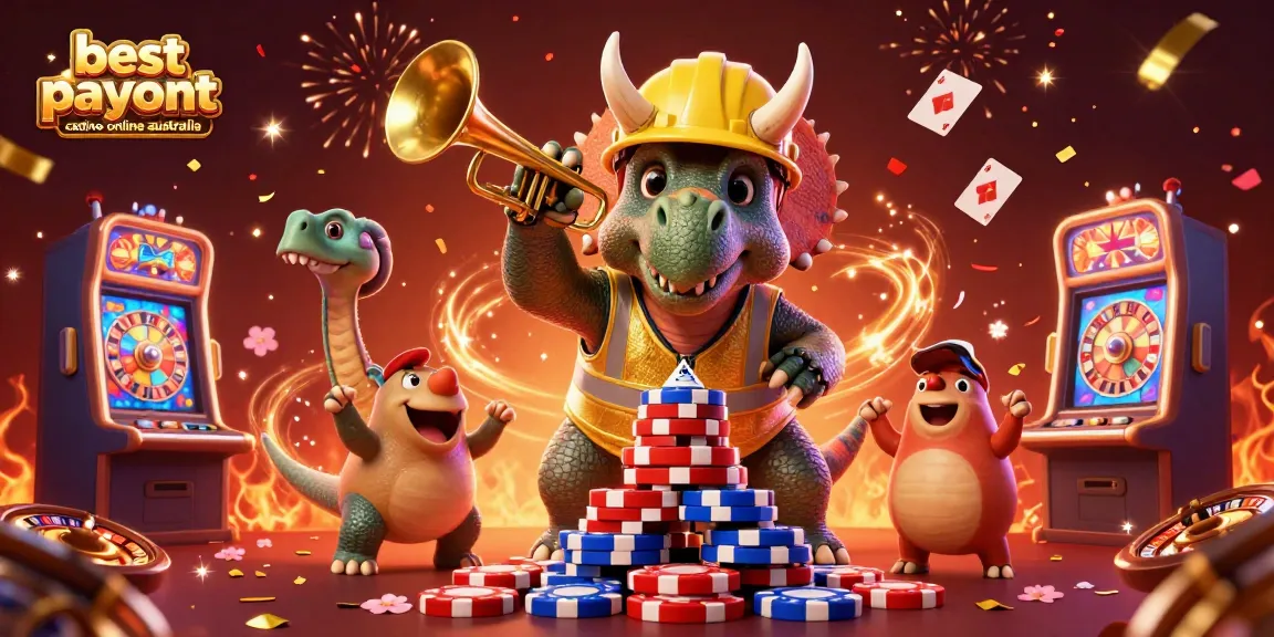 Experience the excitement at the best payout casino online Australia, featuring a vibrant 3D celebrated scene.