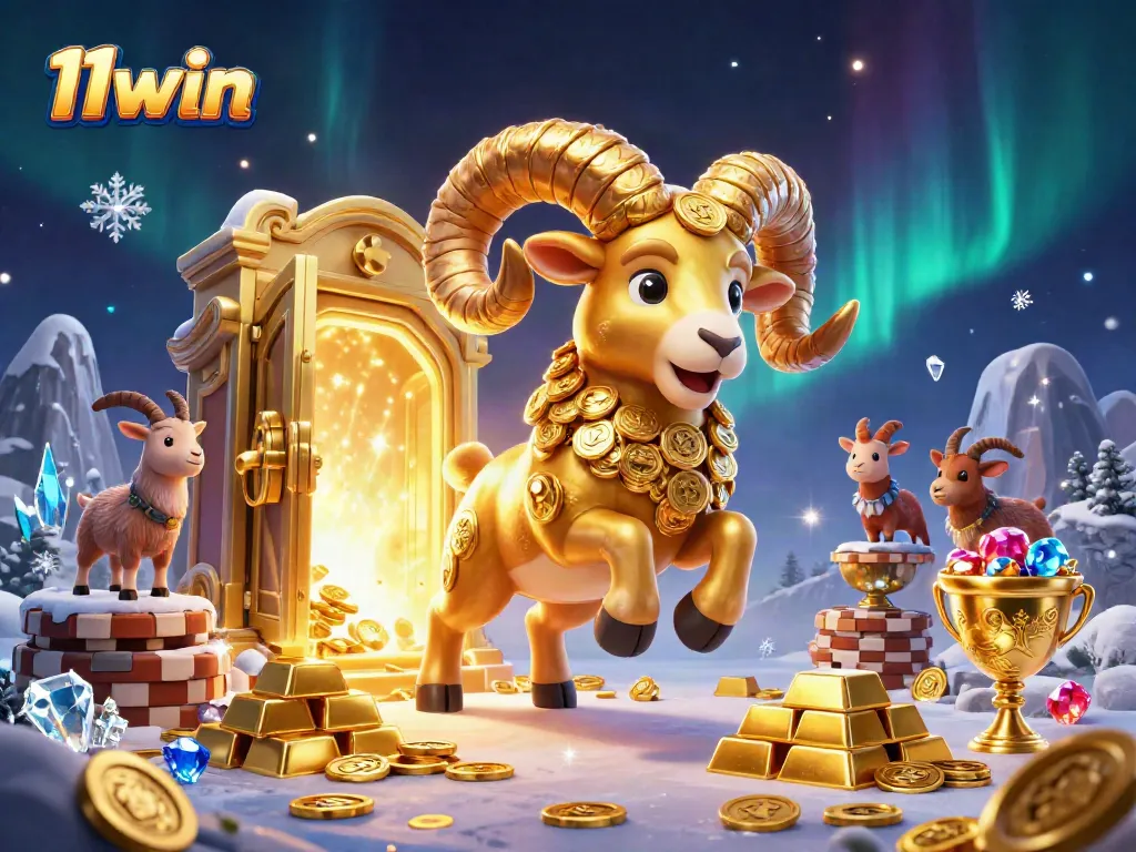 Experience thrilling gameplay at 11win with golden treasures and animated casino elements.